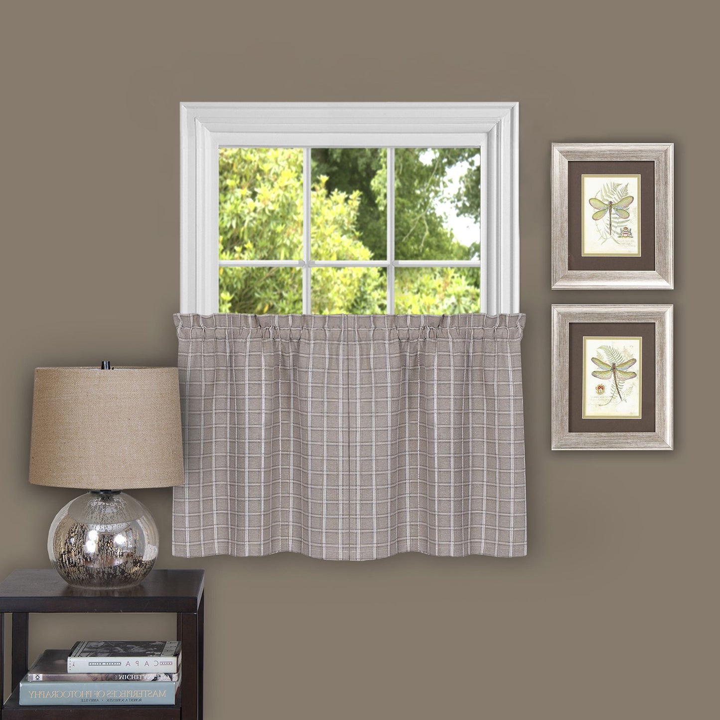 Traditional Elegance Fionna 58x24 Window Curtain Tier Pair - Linen