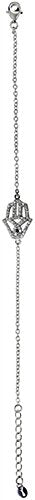 Silver Hamsa Amulet Bracelet With Silver Stones - 8 inch