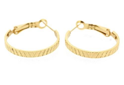 Ben and Jonah Stainless Steel Gold Plated Earring with Small inch X inch Design