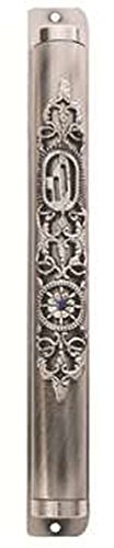 Ultimate Judaica Mezuzah Cover with Ornate Floral Shin Design - 12 CM