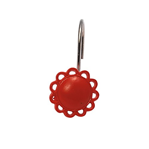 Park Avenue Deluxe Collection Park Avenue Deluxe Collection inch Filigree inch Resin Shower Curtain Hooks in Red