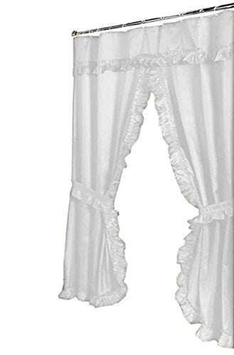 Park Avenue Deluxe Collection Park Avenue Deluxe Collection inch Lauren inch Double Swag Shower Curtain White