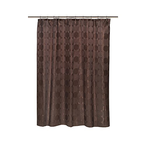 Park Avenue Deluxe Collection Park Avenue Deluxe Collection inch Jacquard Circles inch Fabric Shower Curtain in Brown