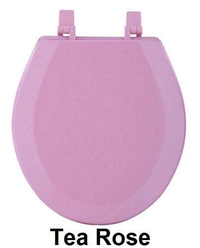 Park Avenue Collection Fantasia 17 Inch Tea Rose Standard Wood Toilet Seat