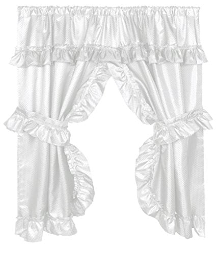 Park Avenue Deluxe Collection Park Avenue Deluxe Collection inch Lauren inch Window Curtain with Ruffled Valance White