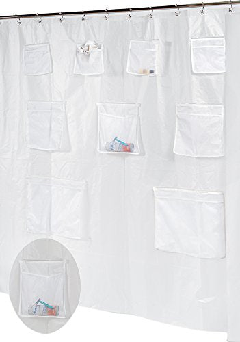 Park Avenue Deluxe Collection Park Avenue Deluxe Collection inch Pockets inch PEVA Shower Curtain in Frosty Clear
