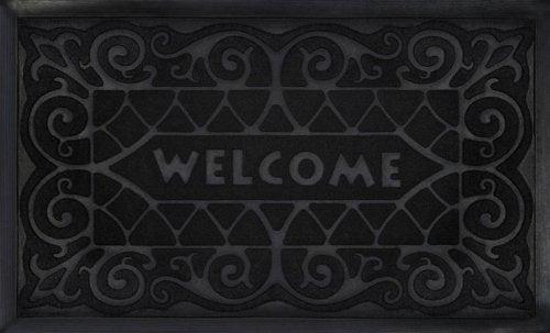 Park Avenue Collection Welcome Mat 18x30 Wrought Iron - Black
