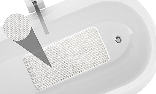 Park Avenue Deluxe Collection Park Avenue Deluxe Collection Grass Look Vinyl Bath Tub Mat Size 14 inch x 26 inch in White