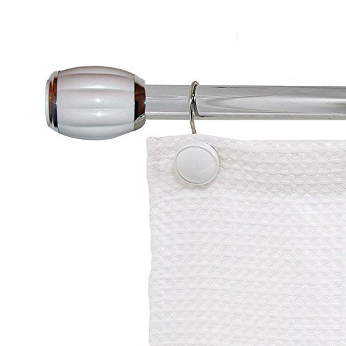 Park Avenue Deluxe Collection Park Avenue Deluxe Collection inch Chrome/White inch Steel Shower Curtain Tension Rod with Decorative Resin Finals