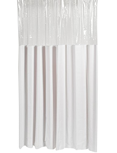 Park Avenue Deluxe Collection Park Avenue Deluxe Collection Shower Stall-Sized inch Window inch Shower Curtain in White
