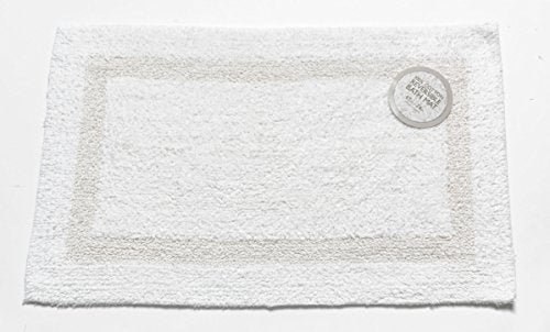 Royal Bath Collection Reversible Solid Color Large (21 inch x 34 inch ) 100% Cotton Bath Mat (White)