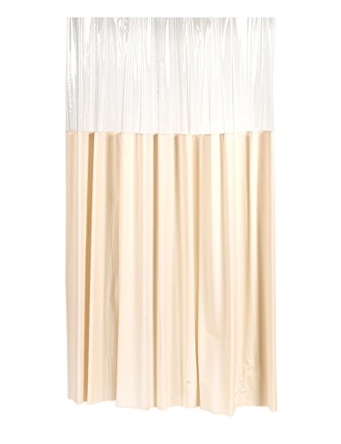 Park Avenue Deluxe Collection Park Avenue Deluxe Collection Extra Long inch Window inch Vinyl Shower Curtain in Ivory