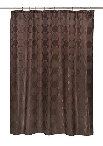 Royal Bath Collection Circle Line Fabric Shower Curtain 70 inch x 72 inch (Brown)