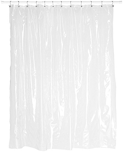 Park Avenue Deluxe Collection Park Avenue Deluxe Collection Mildew-Resistant 10 Gauge Vinyl Shower Curtain Liner w/ Metal Grommets and Reinforced Mesh Header in Super Clear