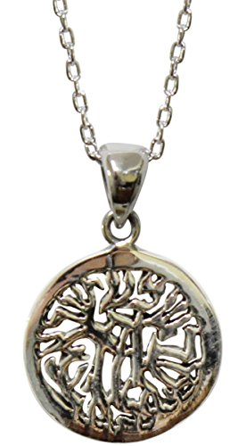Silver Circle Shemah Amulet - Chain 18 inch - Pendant 5/8'W x x1/2 inch H
