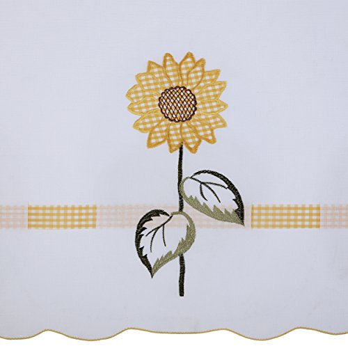 Ben&Jonah Collection Sun Blossoms Embellished Tier and Valance Window Curtain Set - 56x36 - Multi