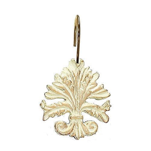 Park Avenue Deluxe Collection Park Avenue Deluxe Collection inch Fleur dis Lis inch Resin Shower Curtain Hooks in Brushed Gold