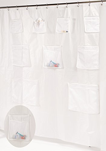 Royal Bath Heavy PEVA Non-Toxic Shower Curtain Liner with 9 Mesh Pockets for Organization (70 inch x 72 inch ) -Super Clear