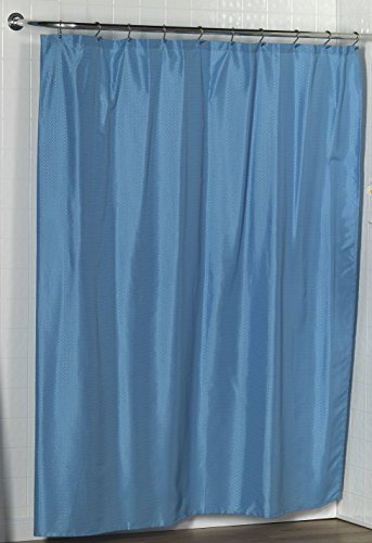 Royal Bath Collection Diamond-Piqued Dobby Fabric Shower Curtain 70 inch x 72 inch (Light Blue)