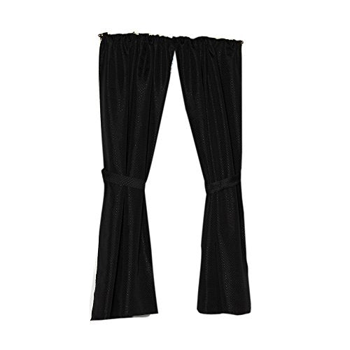 Park Avenue Deluxe Collection Park Avenue Deluxe Collection inch Lauren inch Diamond-Piqued 100% Polyester Window Curtain in Black