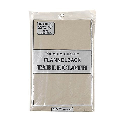 Park Avenue Deluxe Collection Park Avenue Deluxe Collection 52'' x 70'' Vinyl Tablecloth with Polyester Flannel Backing in Linen Color