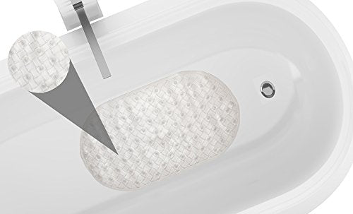 Park Avenue Deluxe Collection Park Avenue Deluxe Collection Weave Look Vinyl Bath Tub Mat Size 15 inch x27 inch in Clear