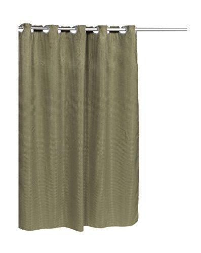 Park Avenue Deluxe Collection Park Avenue Deluxe Collection Pre Hooked? Waffle Weave Fabric Shower Curtain in Sage