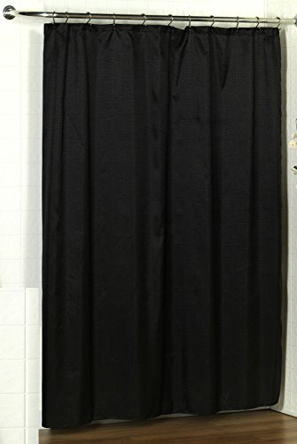 BenandJonah Collection Fabric Shower Curtain 70 x 72 inch Dobby Black