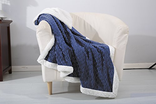 Ben&Jonah Designer Plush Mermaid Sherpa Throw Blanket (50 inch x 60 inch ) - Royal Blue