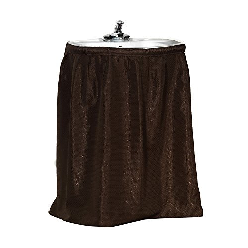 Park Avenue Deluxe Collection Park Avenue Deluxe Collection inch Lauren inch Diamond-Piqued 100% Polyester Sink Drape in Brown