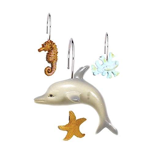Park Avenue Deluxe Collection Park Avenue Deluxe Collection inch Seascape inch Resin Shower Curtain Hooks
