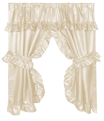Park Avenue Deluxe Collection Park Avenue Deluxe Collection inch Lauren inch Window Curtain with Ruffled Valance Ivory