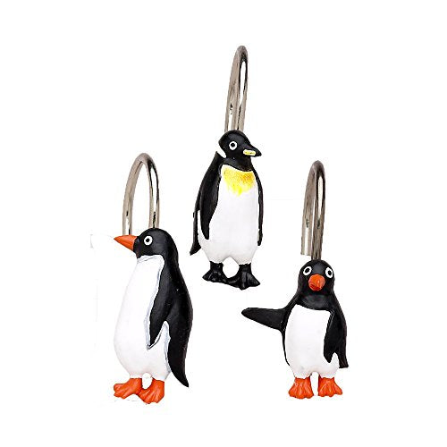Park Avenue Deluxe Collection Park Avenue Deluxe Collection inch Arctic Penguins inch Resin Shower Curtain Hooks