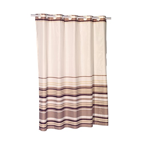 Park Avenue Deluxe Collection Park Avenue Deluxe Collection EZ-ON? inch Stripes inch Polyester Shower Curtain in Brown