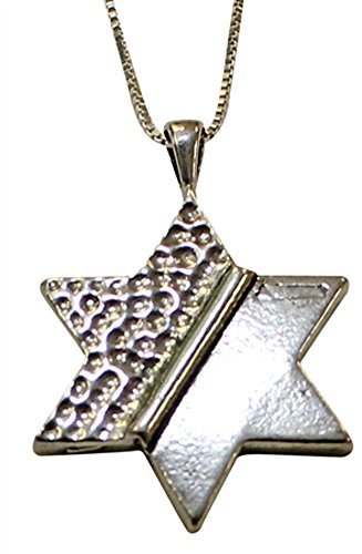 Silver Star Of David Necklace - Chain 18 inch Pendant 3/4 inch H 3/4 inch W