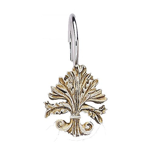 Park Avenue Deluxe Collection Park Avenue Deluxe Collection inch Fleur dis Lis inch Resin Shower Curtain Hooks in Silver