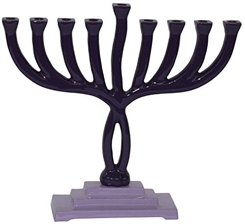 Lamp Lighters Ultimate Judaica Menorah 2 Tone 8.5 inch H (Purple)