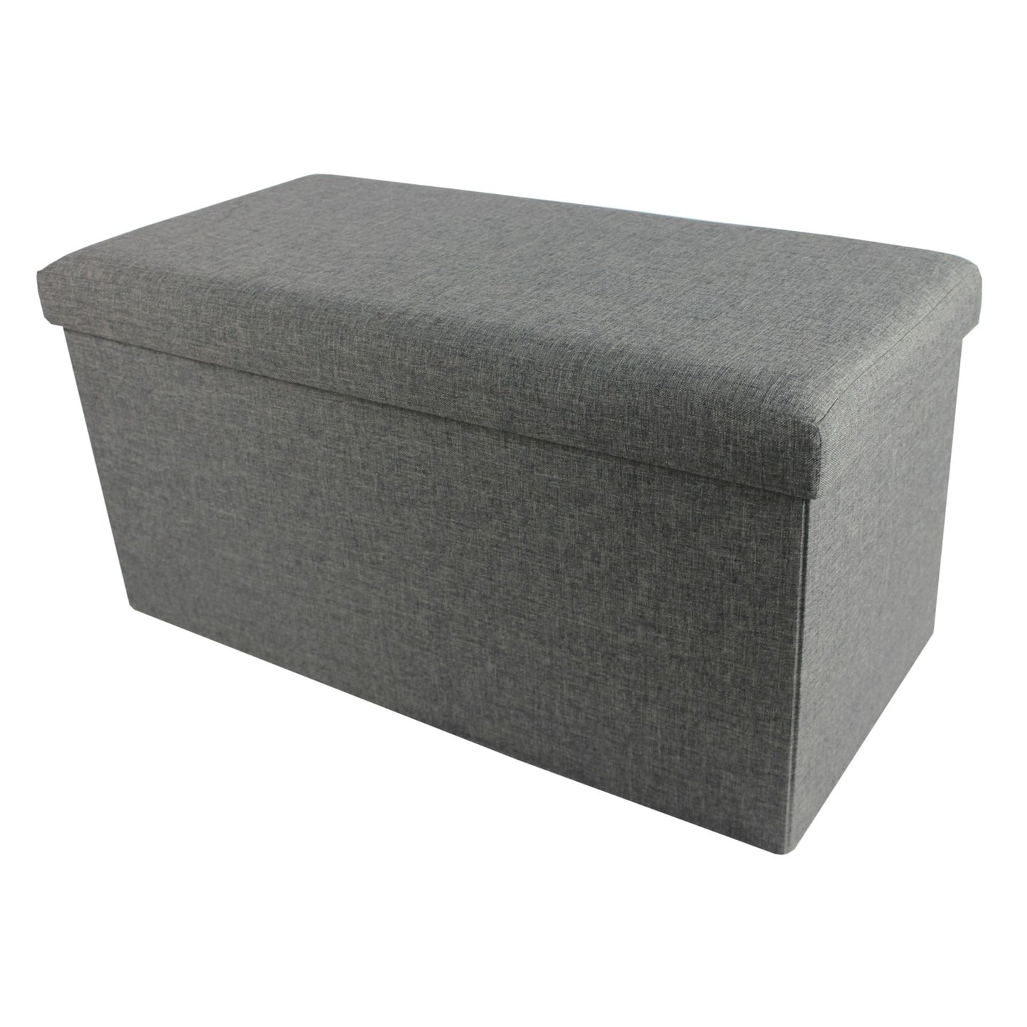 Traditional Elegance Collapsible Storage Ottoman - Grey Linen 30x15x15