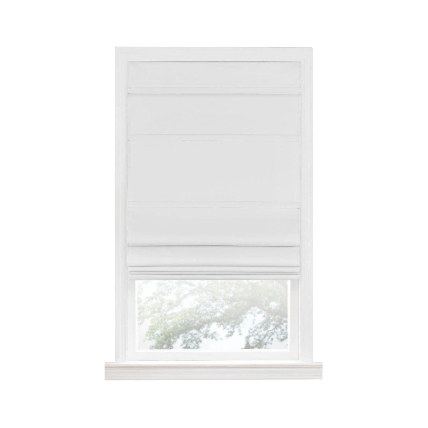 Traditional Elegance Cordless Blackout Roman Layered WIndow Shade 27X64 White
