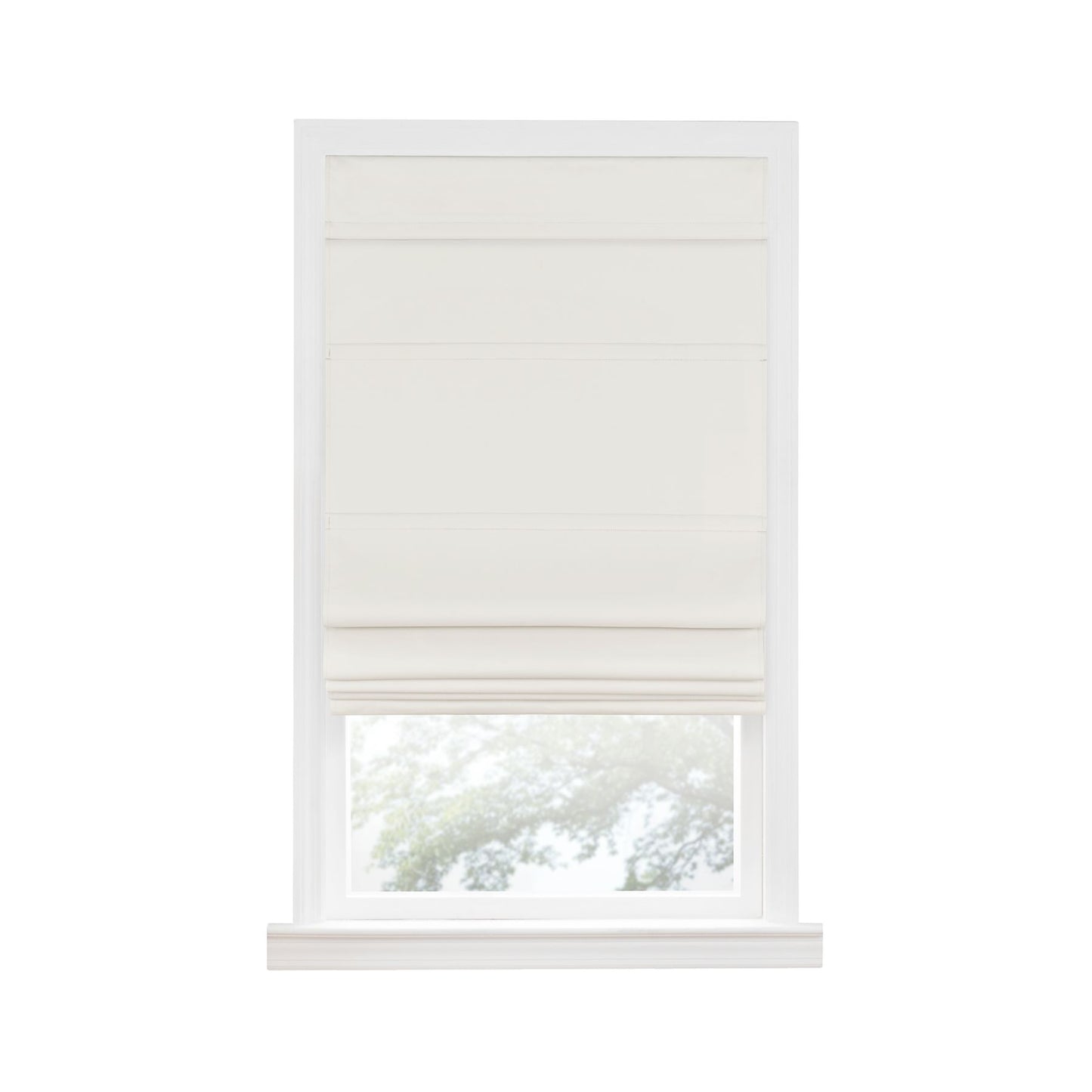 Traditional Elegance Cordless Blackout Roman Layered WIndow Shade 29X64 Ivory