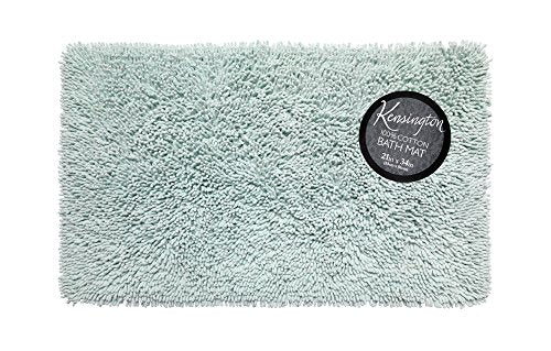 Park Avenue Deluxe Collection Park Avenue Deluxe Collection Shaggy Cotton Chenille Bath Room Rug Size 21 inch x34 inch in Spa Blue
