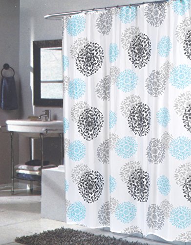 BenandJonah Collection Fabric Extra Long Shower Curtain 70 x 84 inch Floral