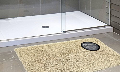 Royal Bath Collection Shaggy Chenille Ultra Plush Solid Color Large (21 inch x 34 inch ) 100% Cotton Bath Mat (Ivory)