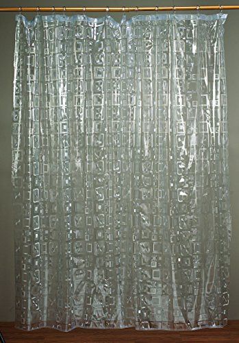 Royal Bath 5 Gauge Vinyl Print Shower Curtain Liner (72 inch x 72 inch ) - Clear 3D Geometric