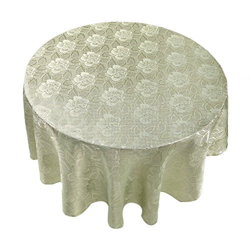 Park Avenue Deluxe Collection Park Avenue Deluxe Collection inch Rose Damask inch 70 inch Round Fabric Tablecloth in Sage