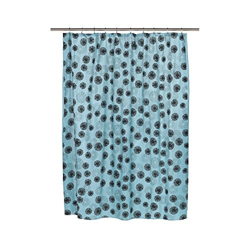 Park Avenue Deluxe Collection Park Avenue Deluxe Collection inch Vienna inch Fabric Shower Curtain with Poly Taffeta Flocking in Blue/Black