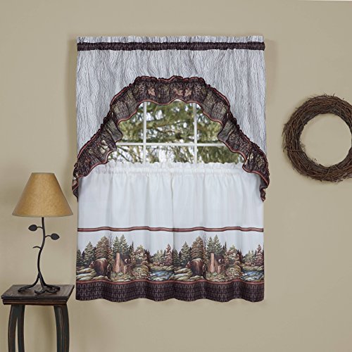 Into the Woods Kitchen Curtain Tier and Swag Set (57 inch x 24 inch )