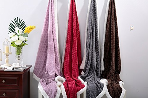 Ben&Jonah Designer Plush Mermaid Sherpa Throw Blanket (50 inch x 60 inch ) - Lavender