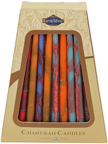 Lamp Lighters Ultimate Judaica Safed Chanukah Candles - 45 Pack - Assorted Colors - 6 inch