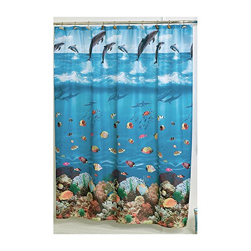 Park Avenue Deluxe Collection Park Avenue Deluxe Collection inch Seascape inch Fabric Shower Curtain